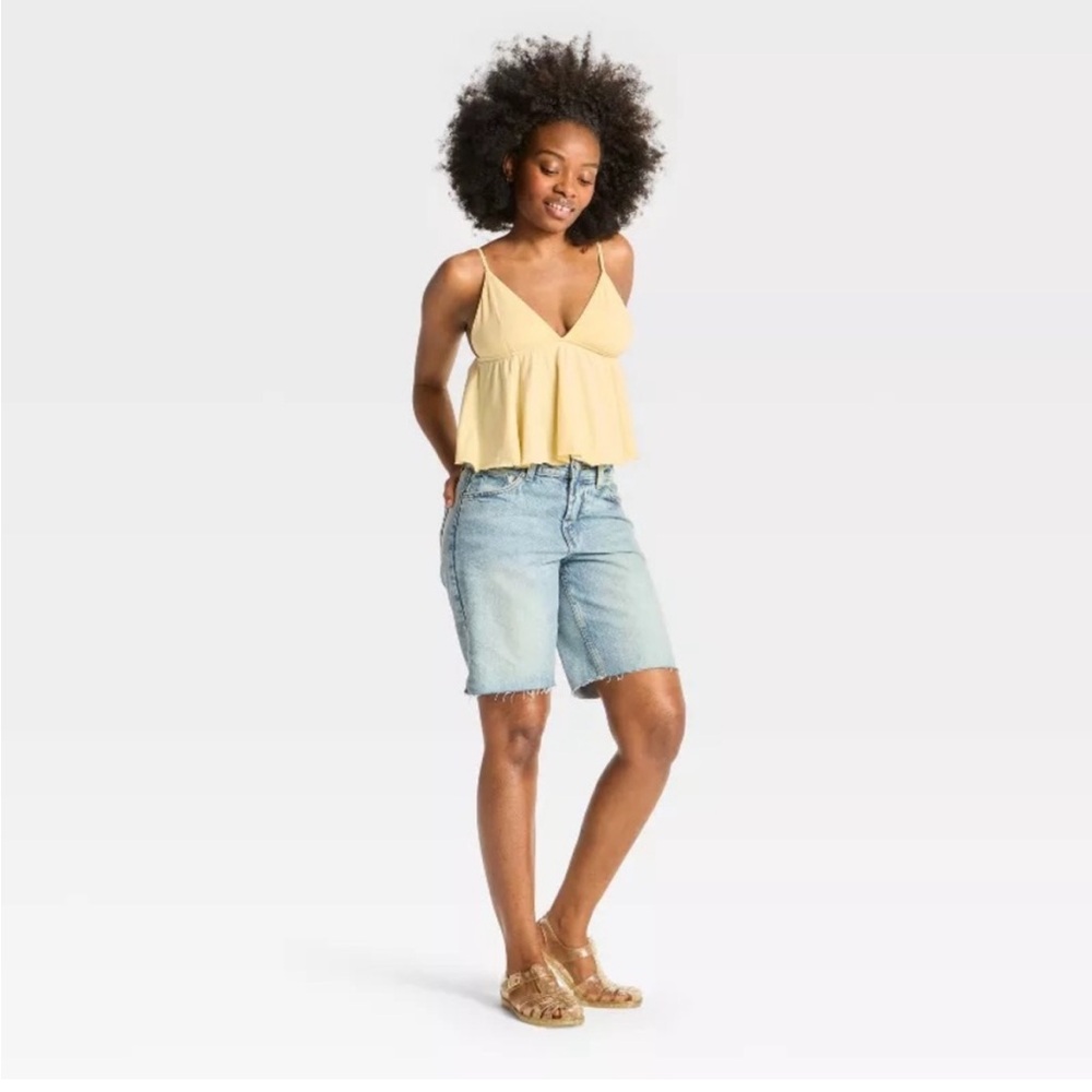 Wild fable butter yellow babydoll top